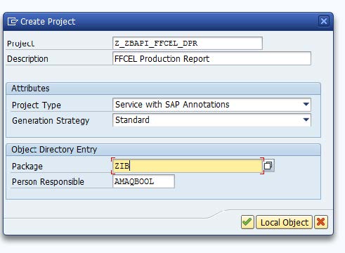 SAP Create Project